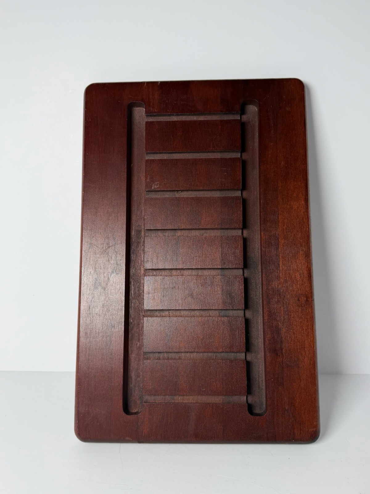 Vintage Wood Levenger Desk Organizer MCM Style 8 Moveable Partitions Retro Rare