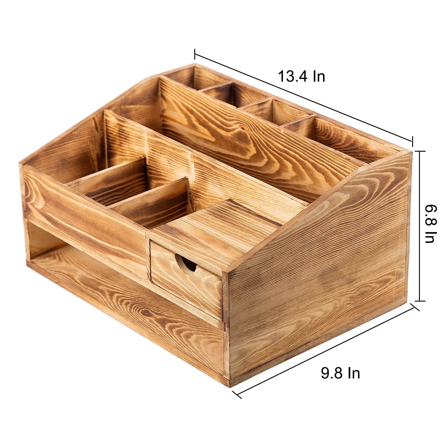 Wood Desk Drawer Organizers File Pen Holder Decor Baked Color