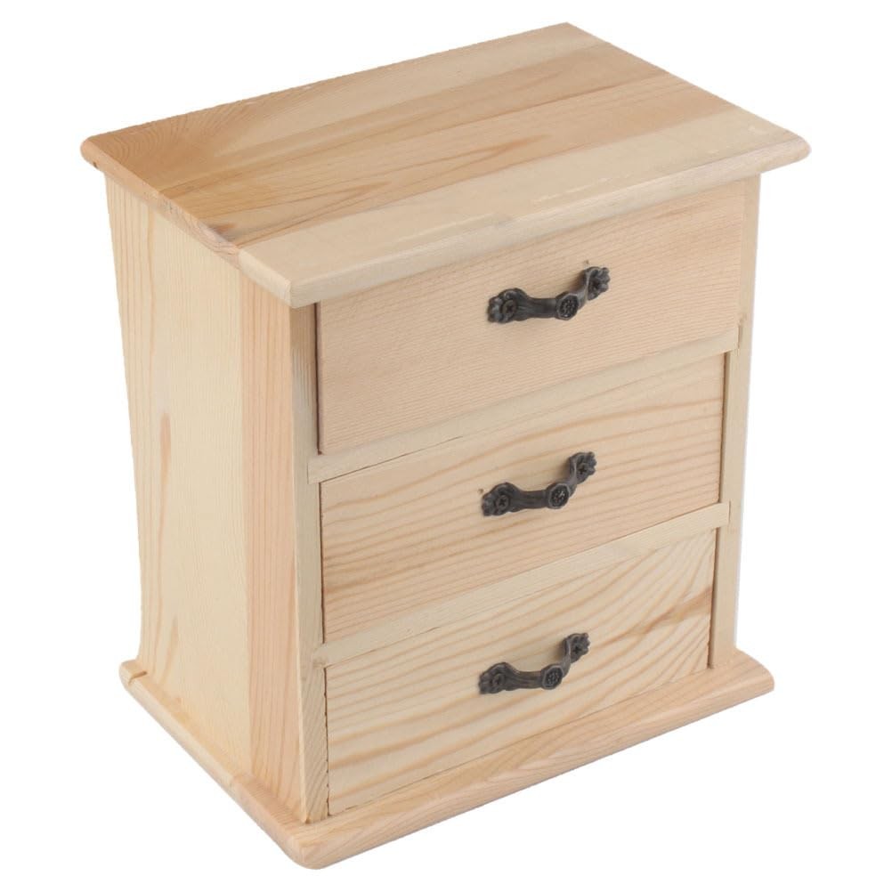 VILLCASE Desk Storage Box with 3 Drawers 17.50X16.00X10.50CM, Light Yellow