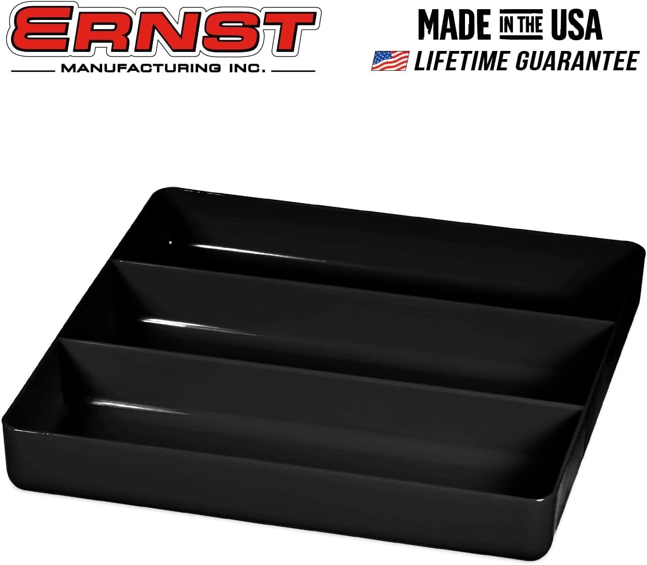 Lightweight Black Organizer Tray – 3 Compartments for Tools, Crafts & DIY Jobs