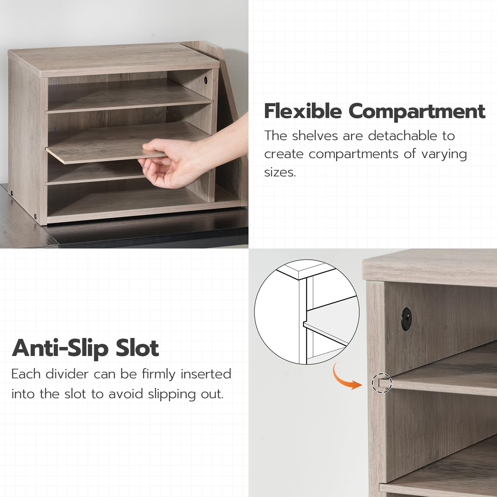 Mail Sorter, Literature Organizer with Adjustable Shelves, Paper Organizer fo…