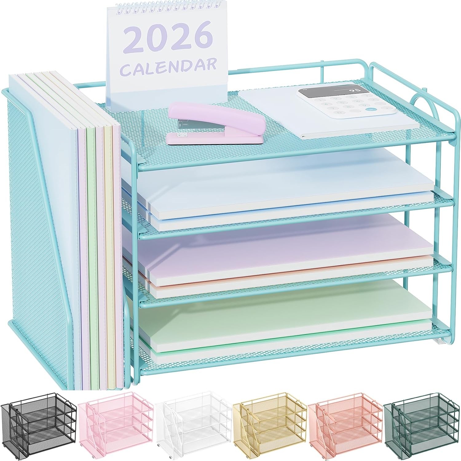 Spacrea Desk Organizers and Accessories, Paper Organizer for Desk with File