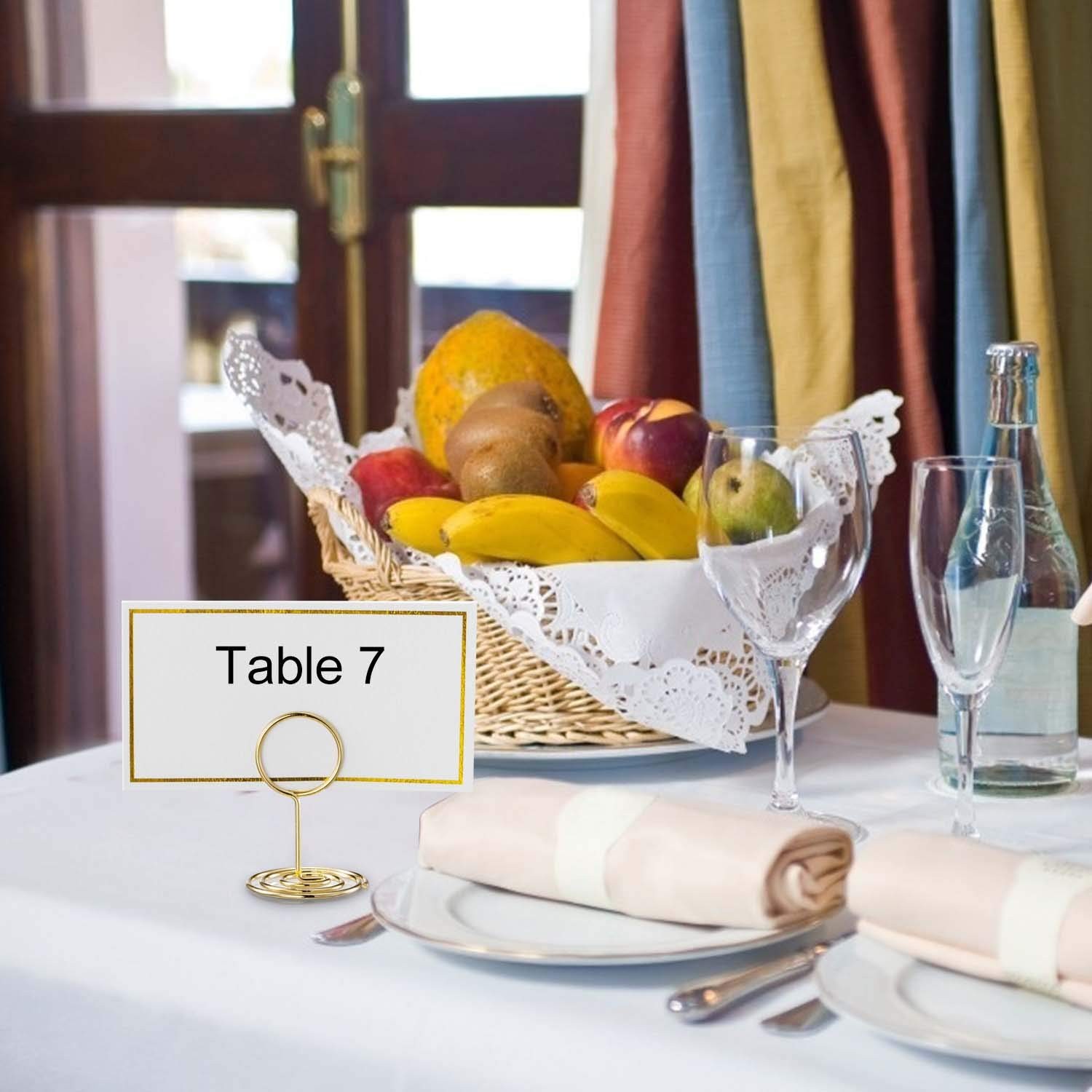 Toncoo 24 Pcs Premium Mini Table Number Holders and 24 Place 2 inch, Gold