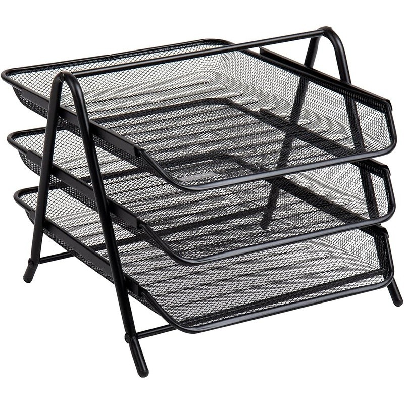 3-Tray Desk Organizer Documents Papers Files Storage Portable Lightweight New