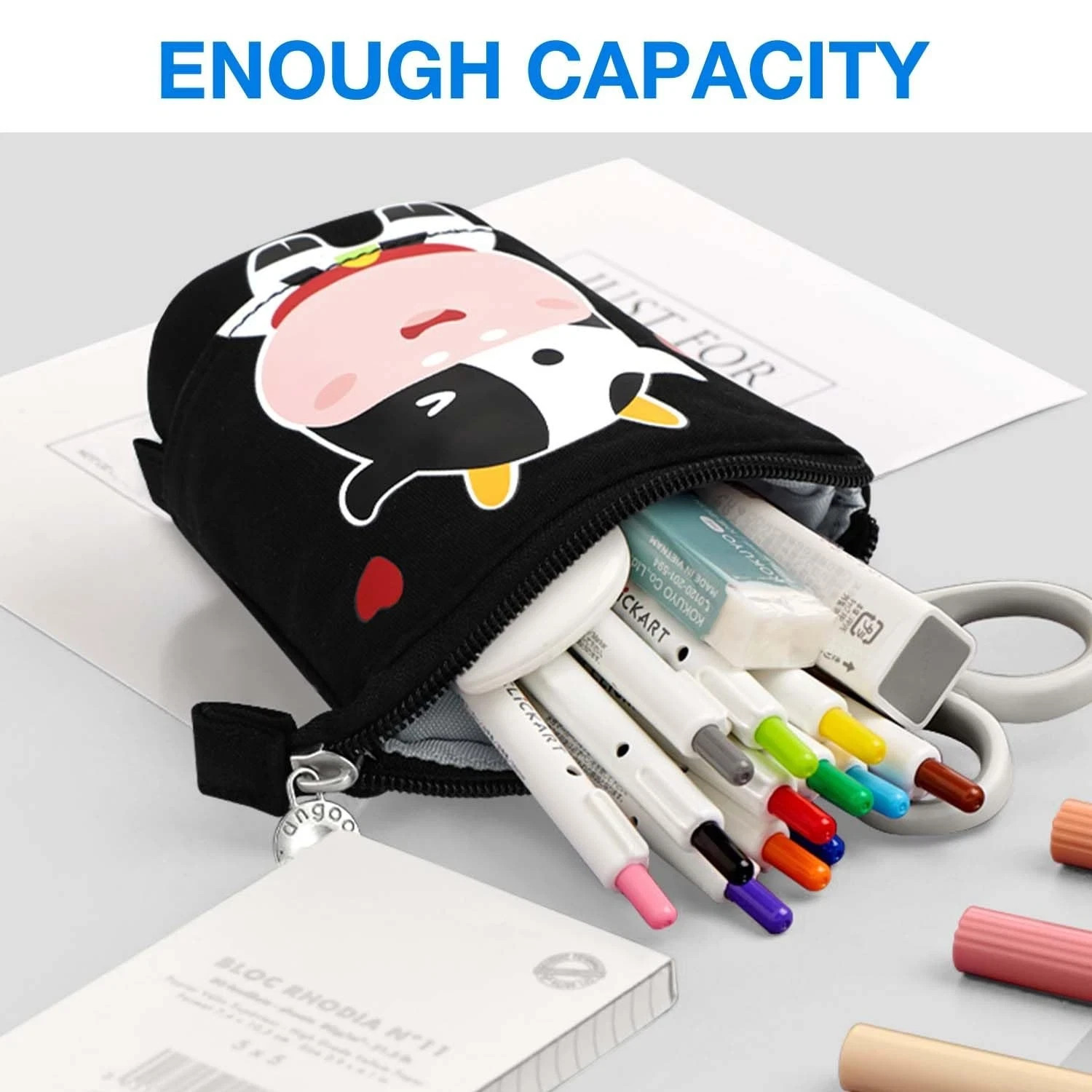 Cute Standing Pencil Case for Kids, Pop Up Pencil Box Makeup Pouch