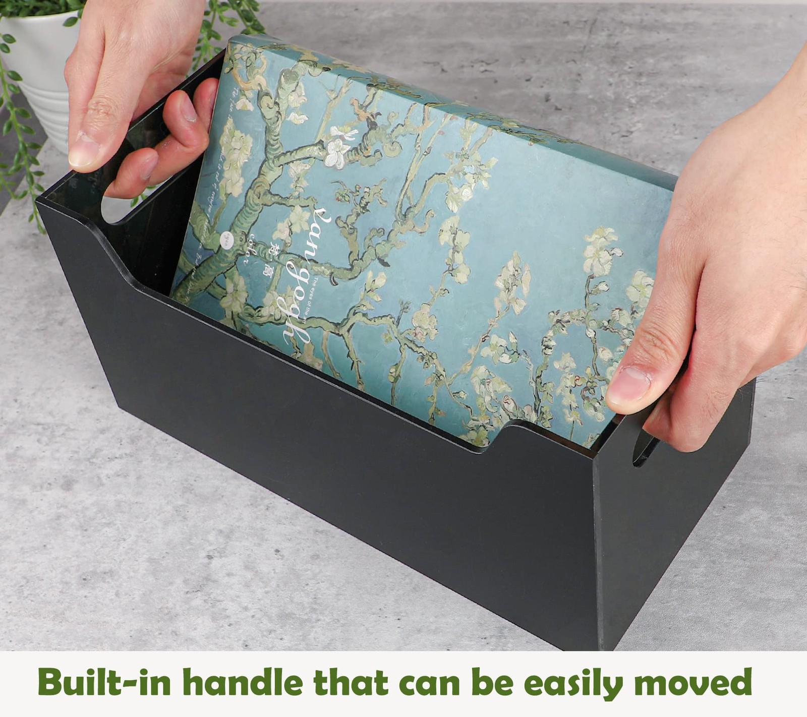 Black Acrylic Mail Holder Countertop Vertical Bill Envelope Sorter Basket