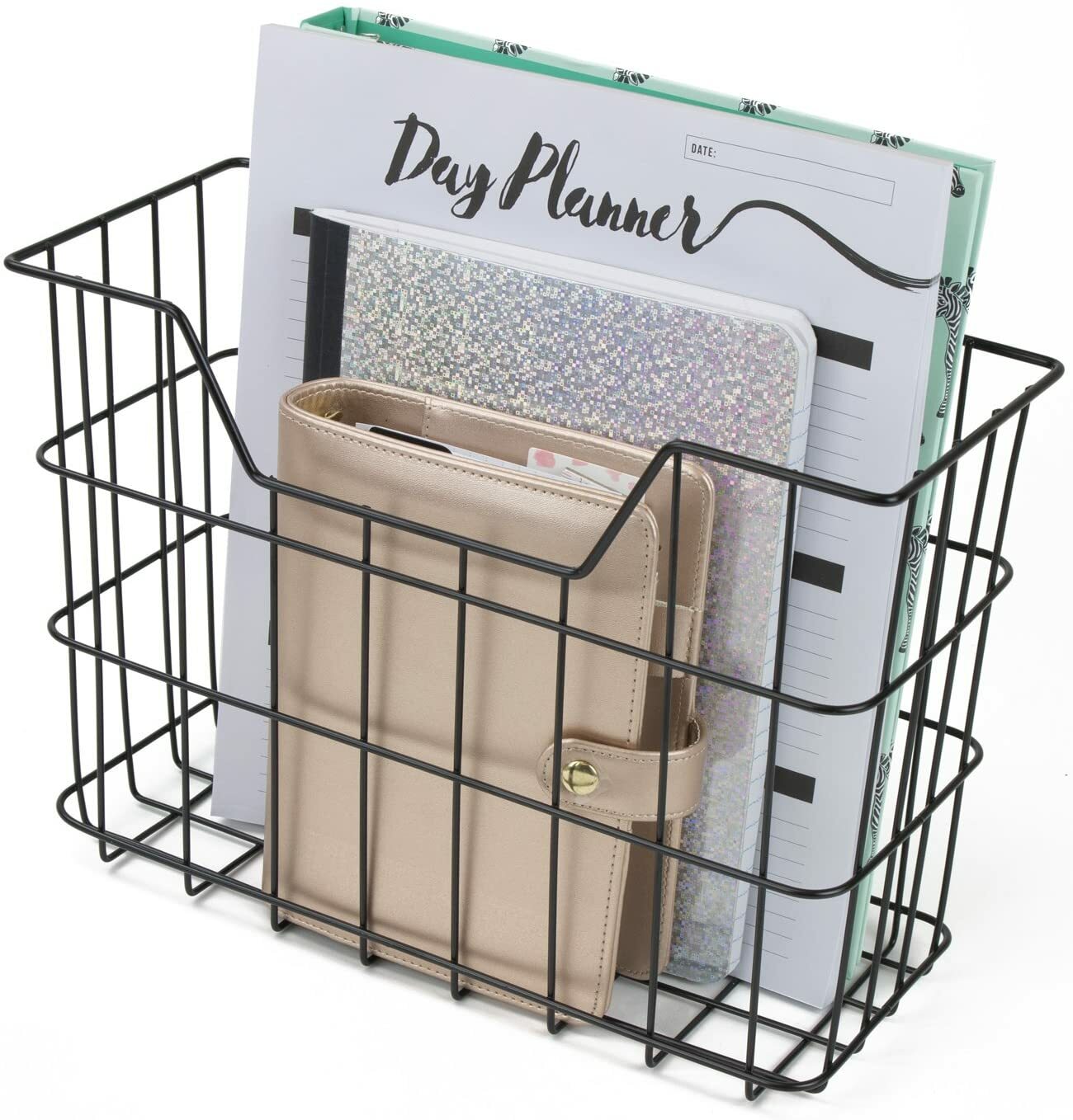 Sorbus 5 in 1 Desk Workspace Organizer Set for Home or Office (Wire Metal Black)