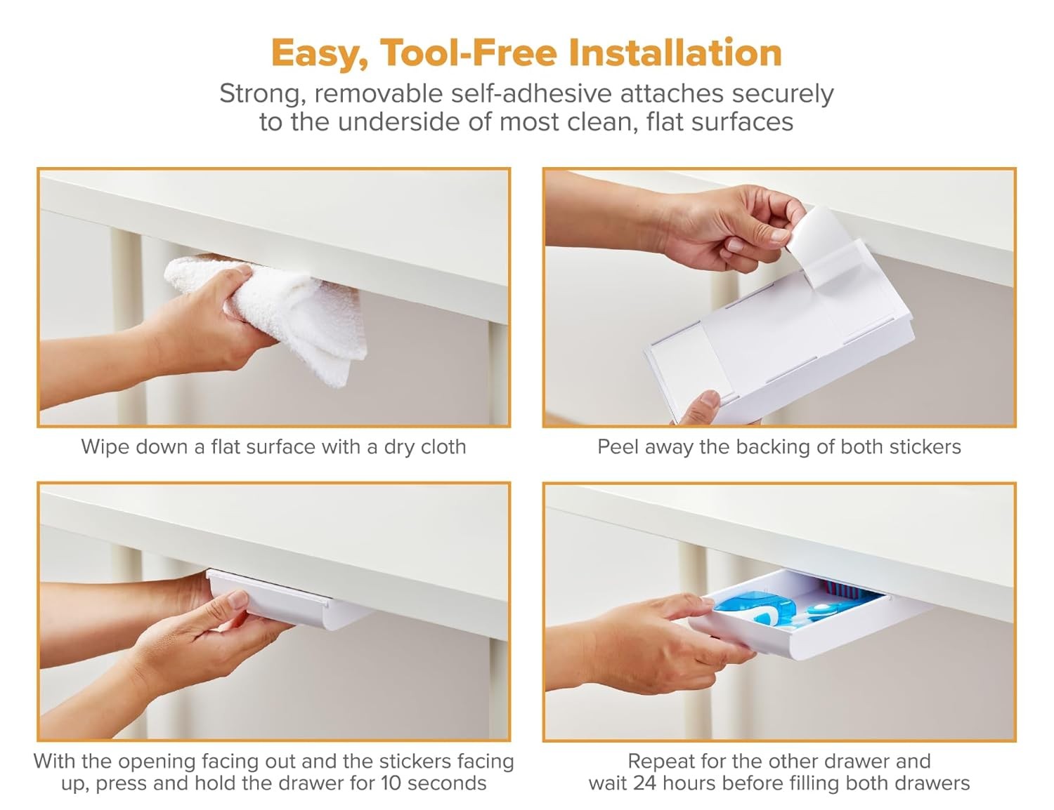 Under Desk Drawer Slide Out Storage Organizer Self Adhesive Bostitch Konnect