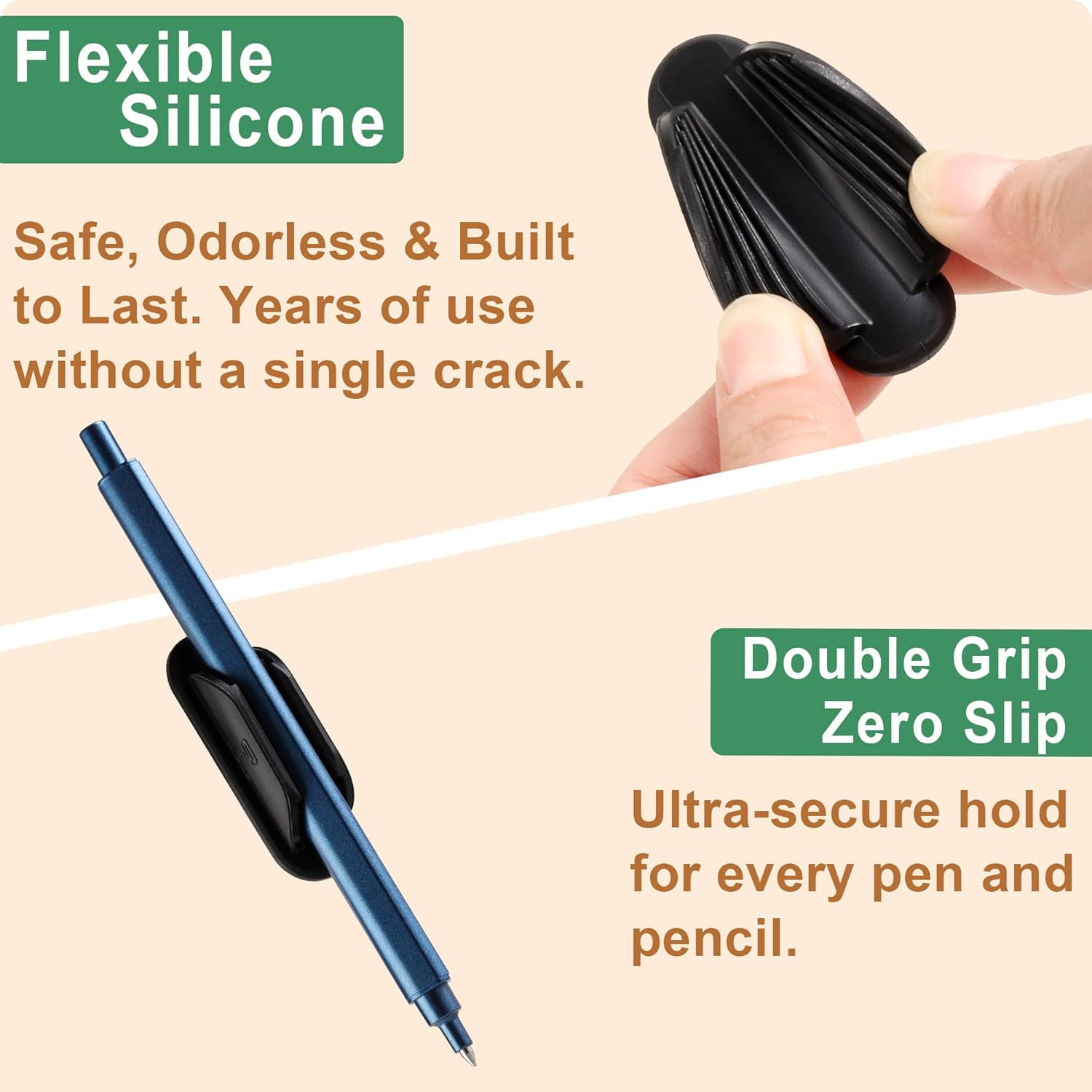 10 Pack Adhesive Pencil Holder for Desk, Silicone Pen Holder for Wall, Clipboard