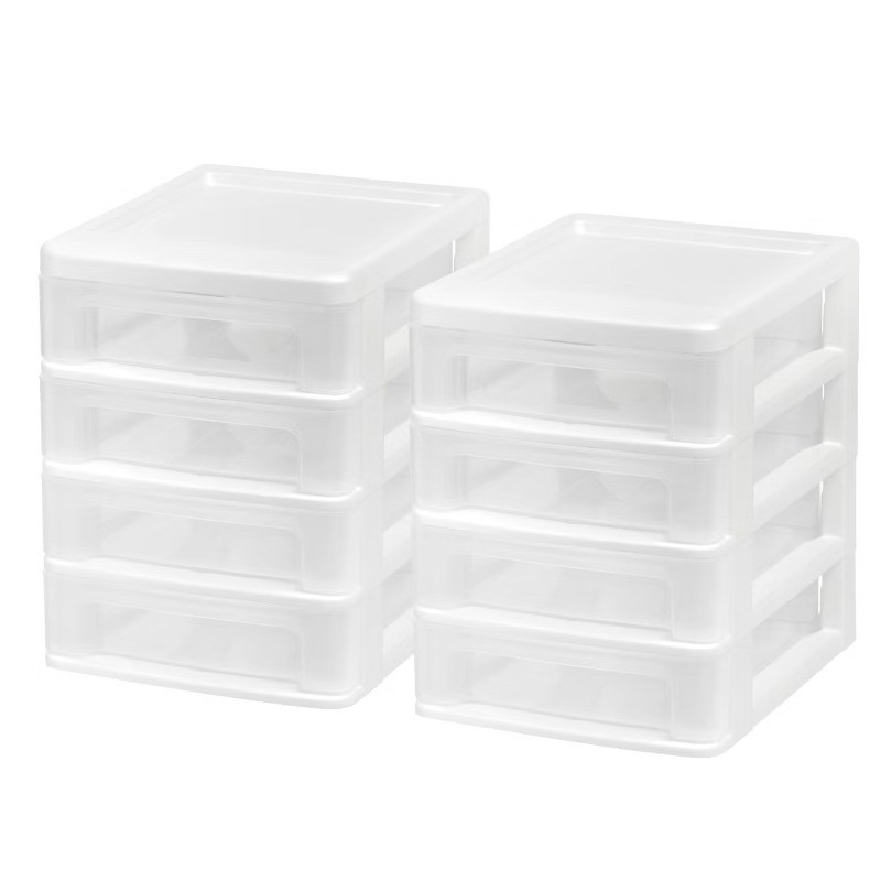 2pk 4 Drawer Desktop Organizer Compact White
