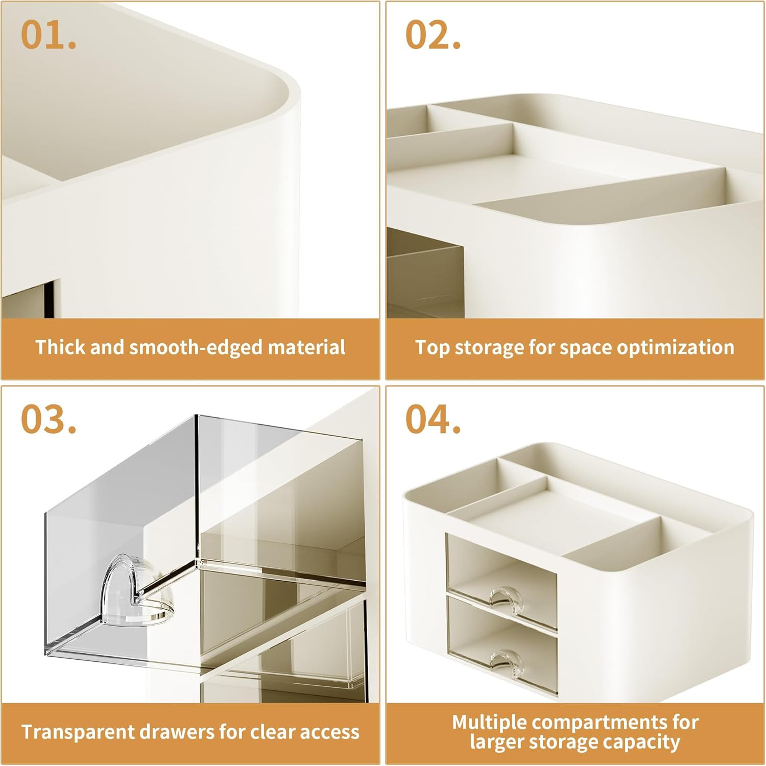Pen Organizer with 2 Drawer, Multi-Functional Pencil Holder for Desk, Desk Organ