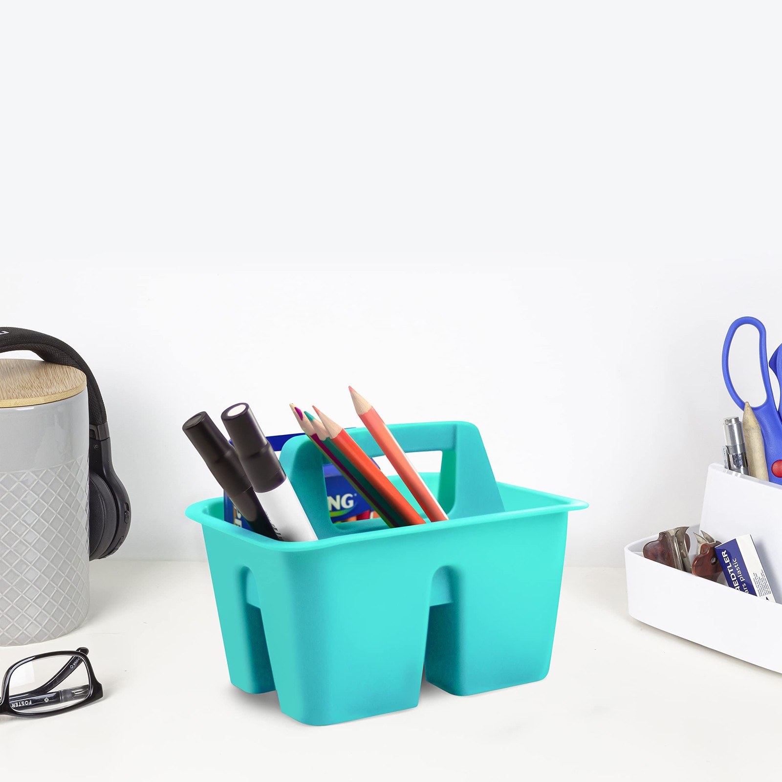 Mini Classroom Caddy, Multipurpose Classroom Organizer with Handle, Teal, 12-…