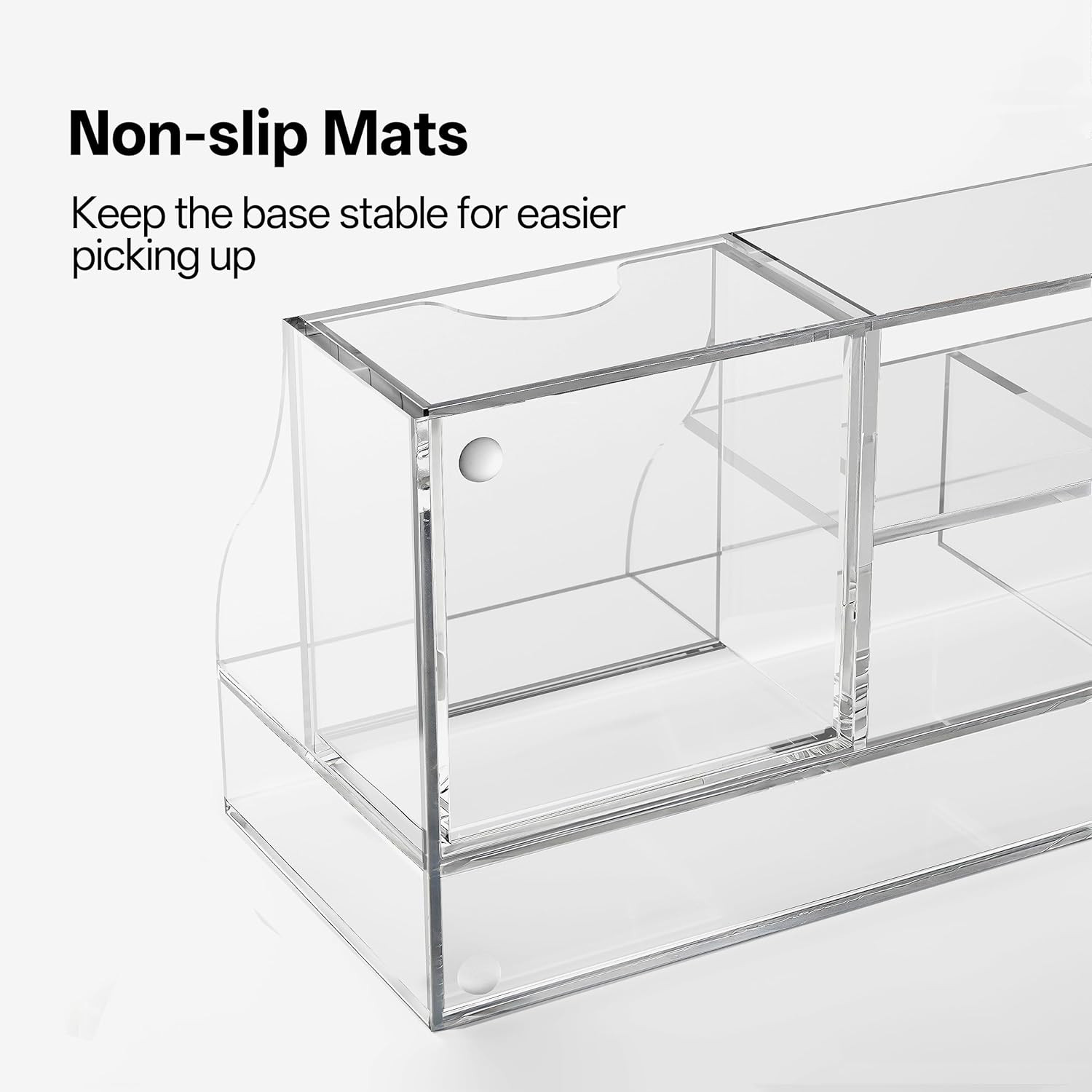 Acrylic Desk Organizer with Drawer, Pen & Pencil Holder, Multifunctional Desktop