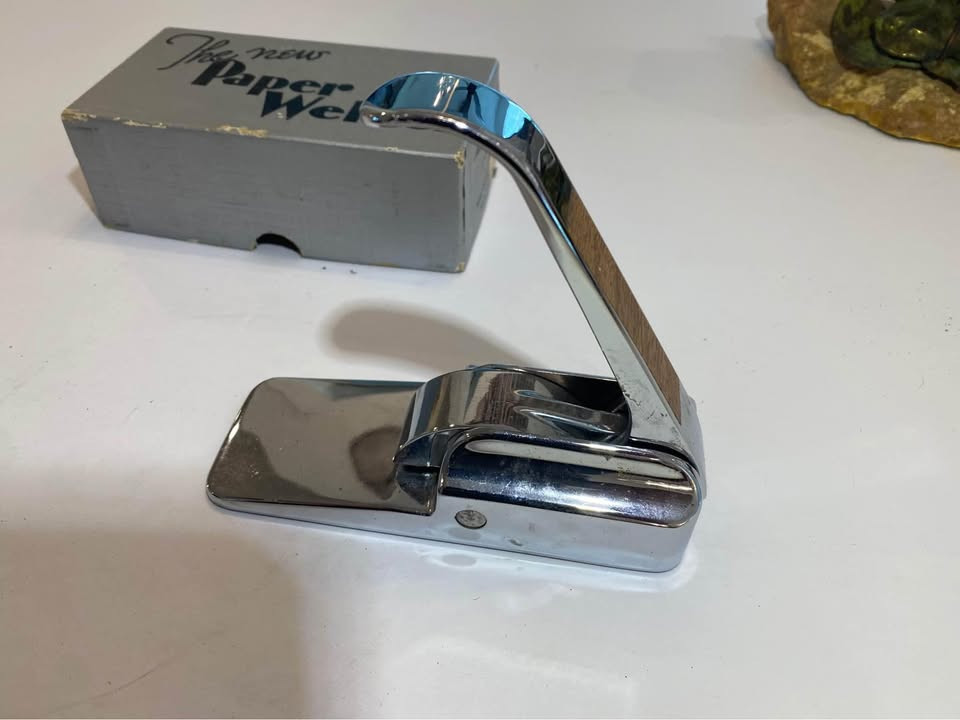 Vintage Paper Welder Chrome Stapleless Paper Fastener w/ Original Box