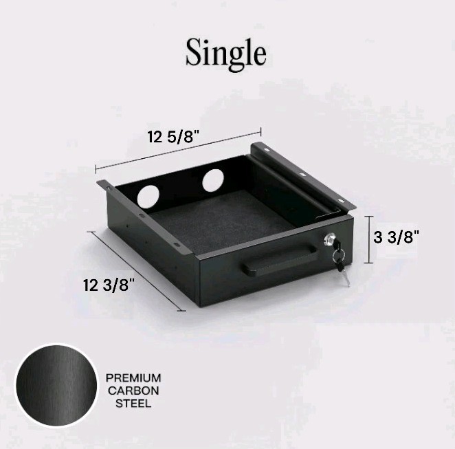 Under Desk Drawer Slide-Out – Lockable Metal Storage Drawer With Organizer Box