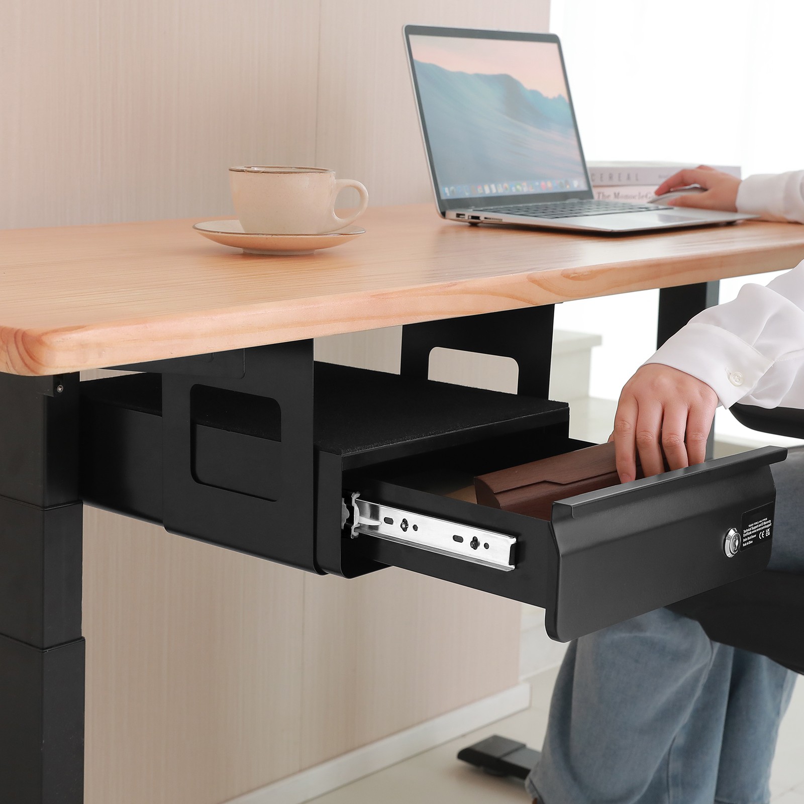 Uimoso 13 in Lockable Slide-Out Under Desk Drawer for Office and Home Use
