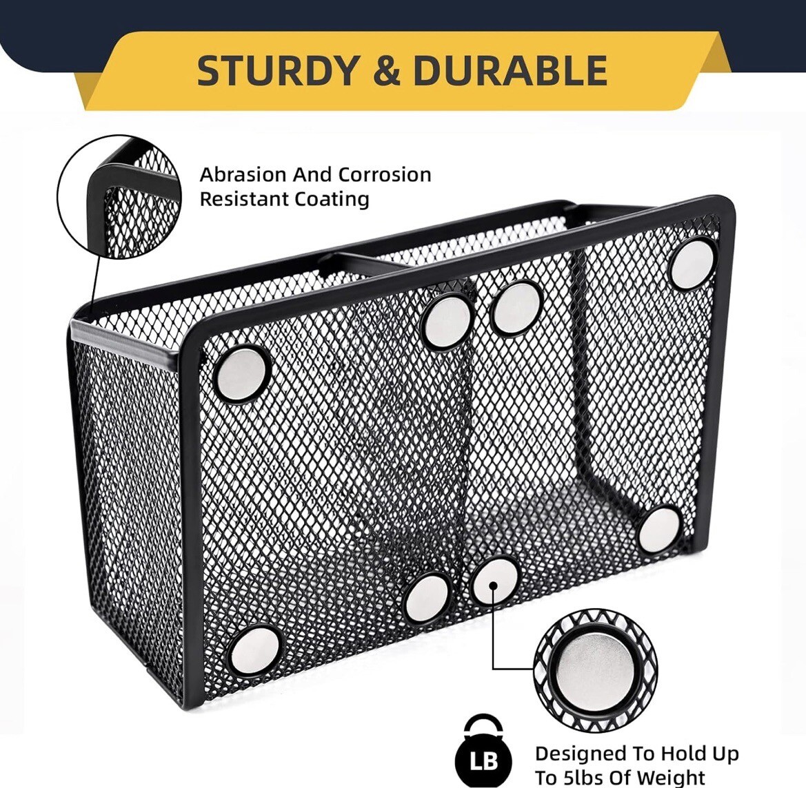 Basket Pencil And Pen Holder With Neodymium Magnets Basket For Refrigerators Etc
