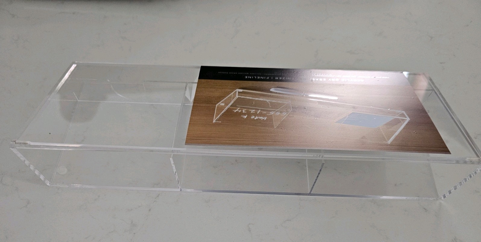Russell & Hazel Acrylic Dry-Erase Desktop Organizer 2-1/2”H x 14”W x 5”D Clear