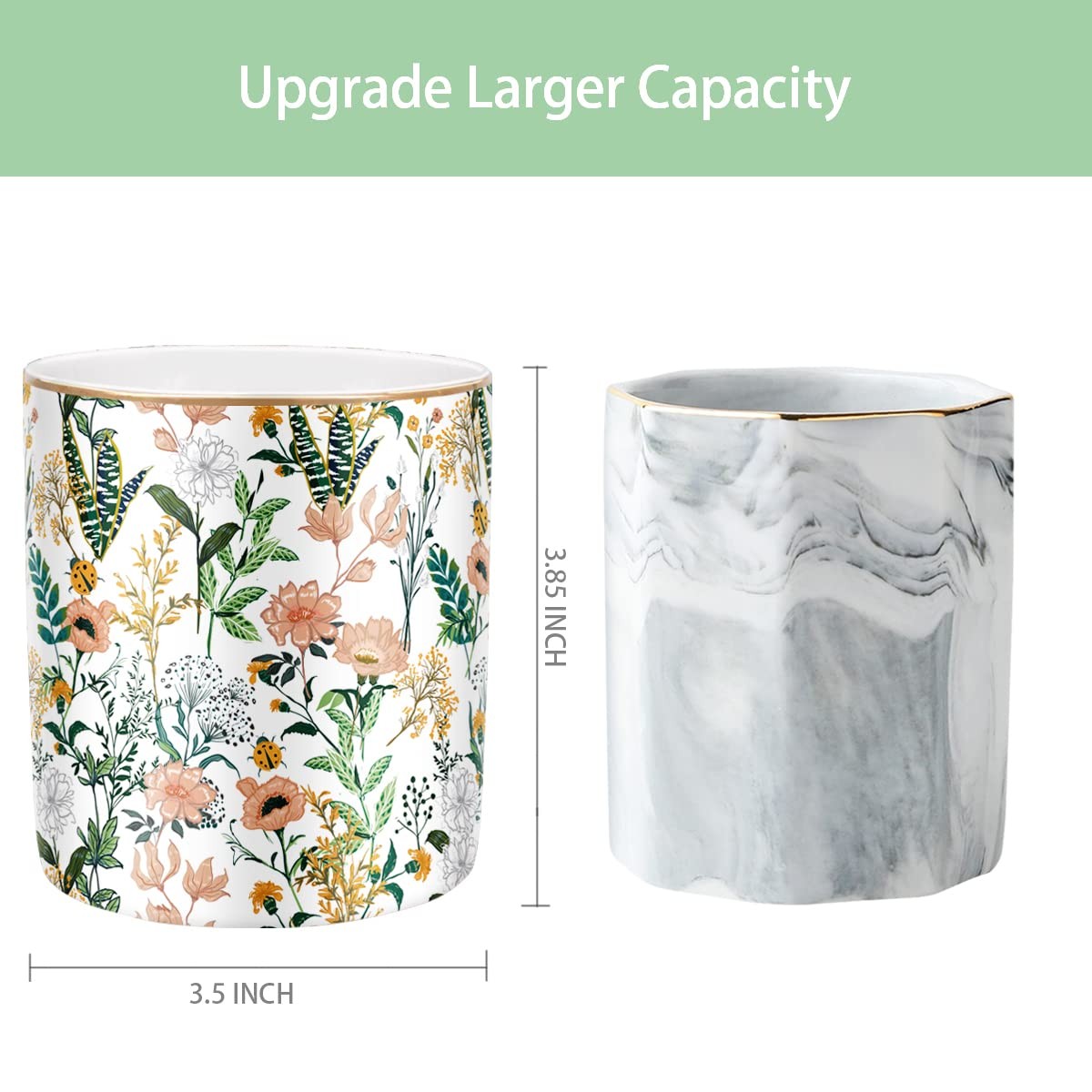 Large Colored Pen Holder for Desk, Ceramic Pencil Holder Pen Cup Marker Holder