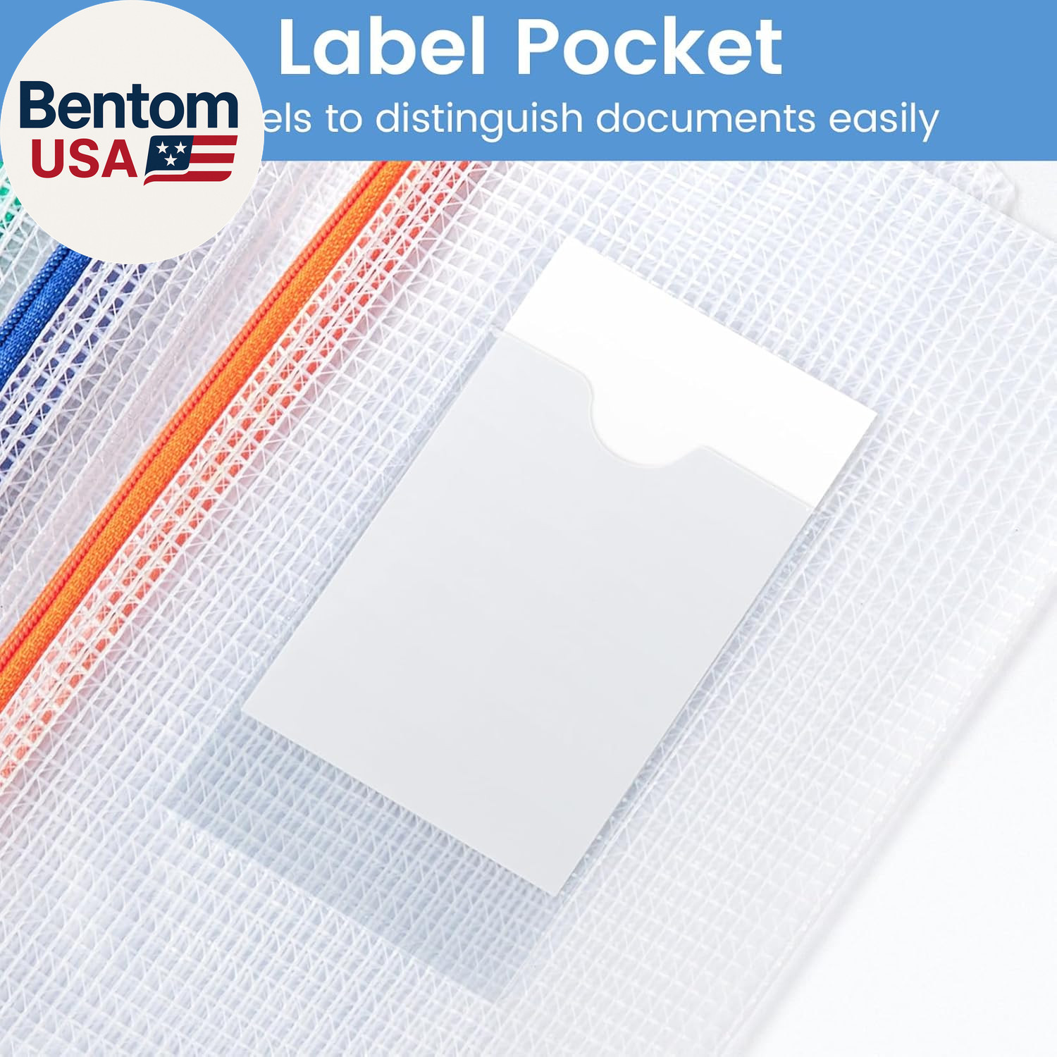 24 Pack Mesh Zipper Pouch Bags with Label Pocket, A6 (9.1×4.7 In) Small Pencil C