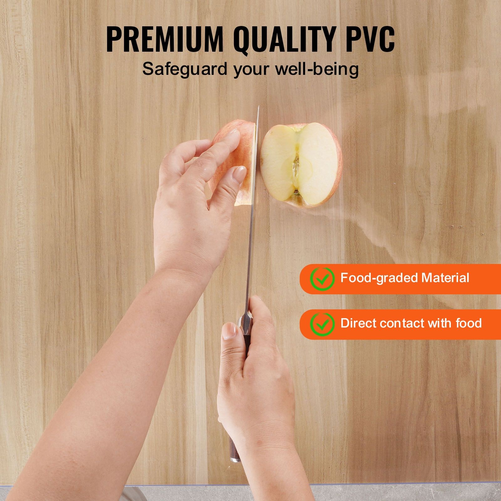 Plastic Table Cover, 24 x 48 Inch 2.0 mm Thick Clear Table Protector, Rectangle