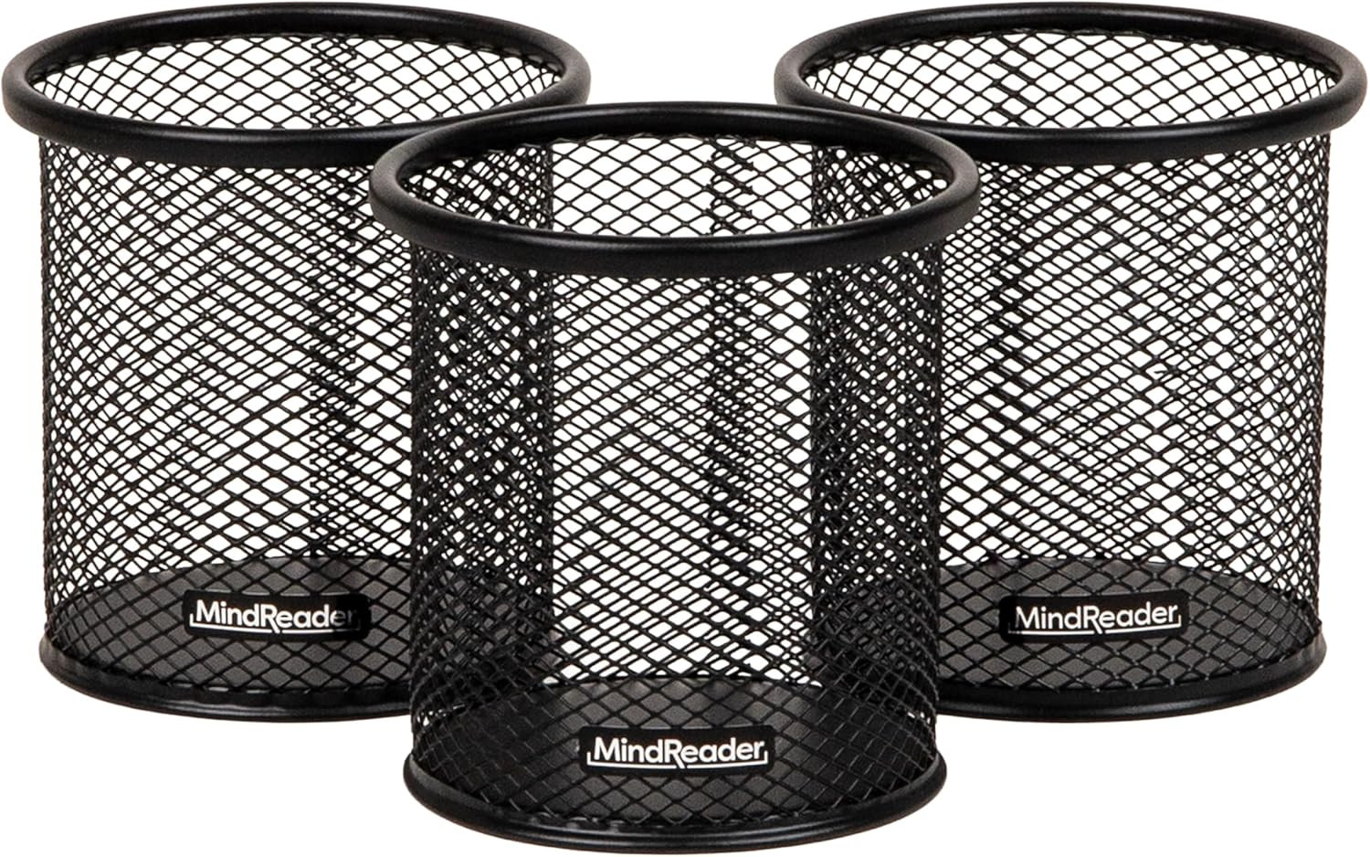 Pen and Accessories Holder, Desktop Organizer, Office, Metal Mesh, 3.5″L X 3.5″W