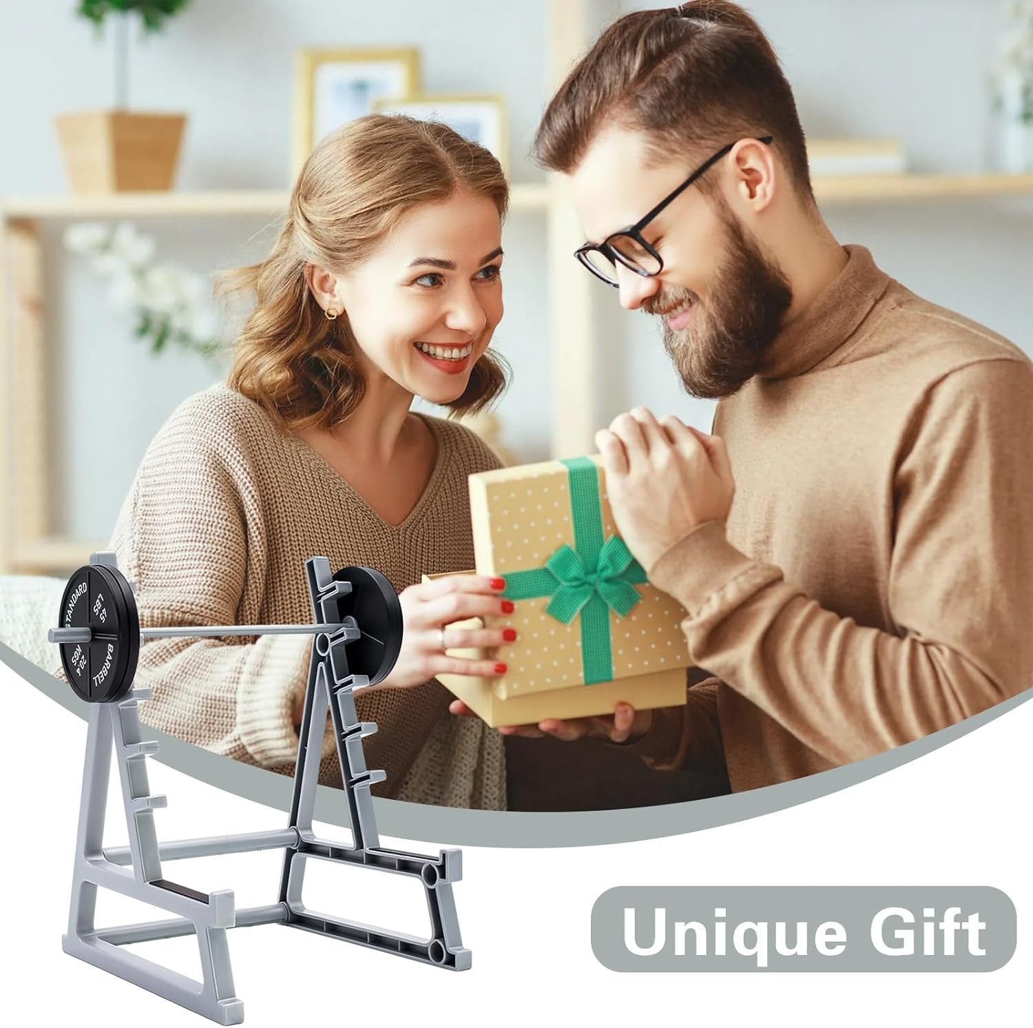 Squat Rack Pen Holder for Desk, Barbell Rack Pen Holder, Gym-Themed Unique Shape