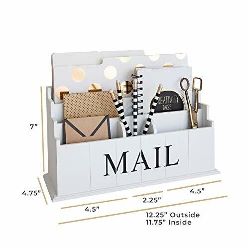 MAIL ORGANIZER Wooden Desk Rustic Country Sorter Holder 3 Tier BLU MONACO