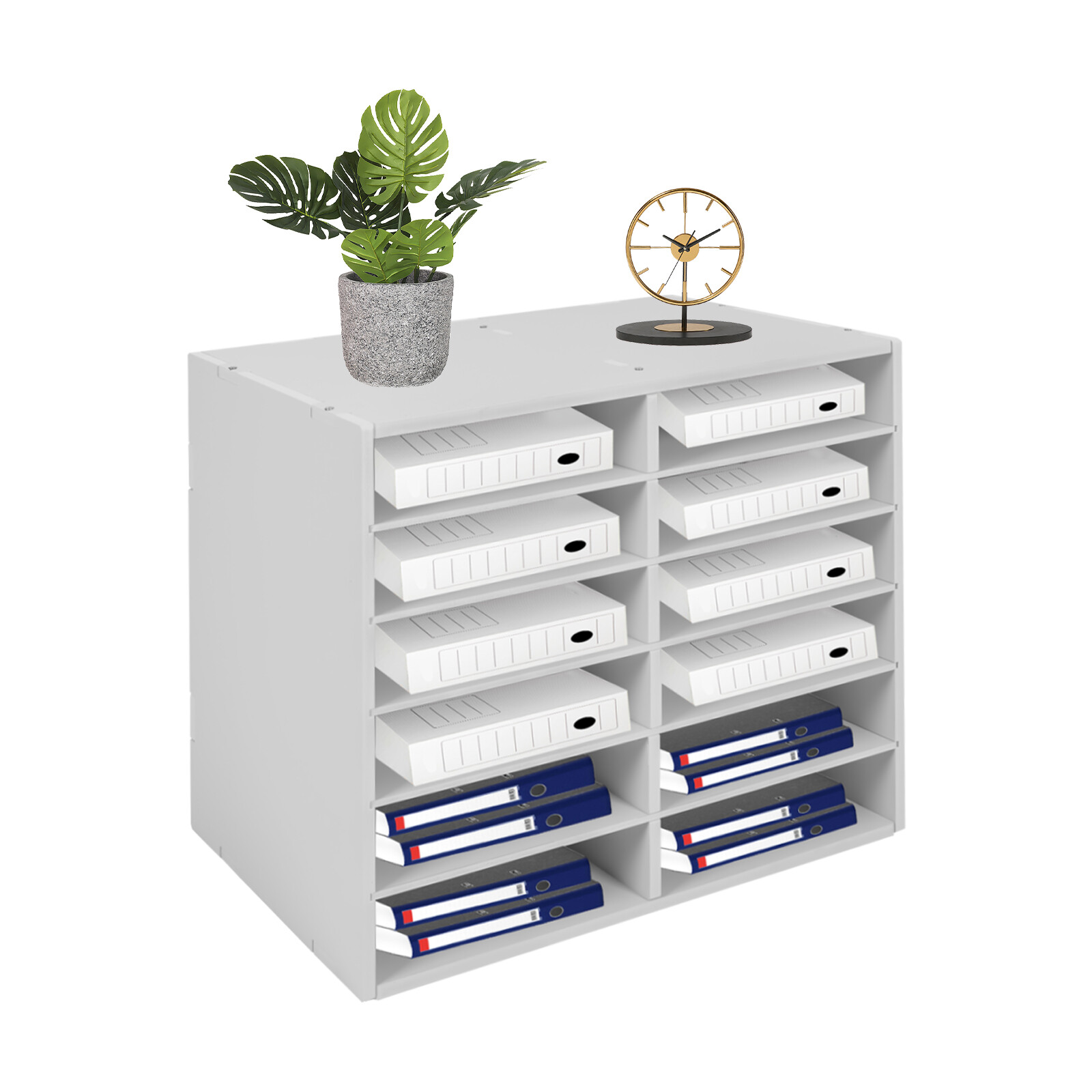 Desktop Literature Organizer File Sorter Paper Storage Holder 12 Compartments