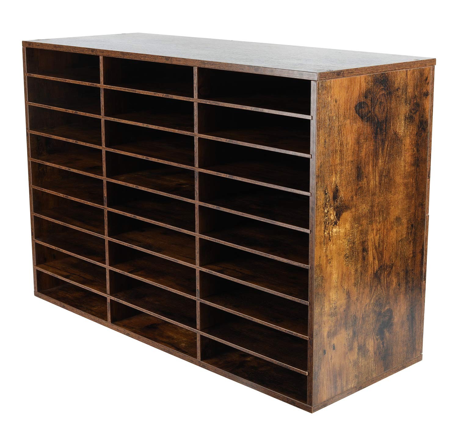 27 Compartments Wooden Literature Organizer with Adjustable Shelves, 13500 Sh…