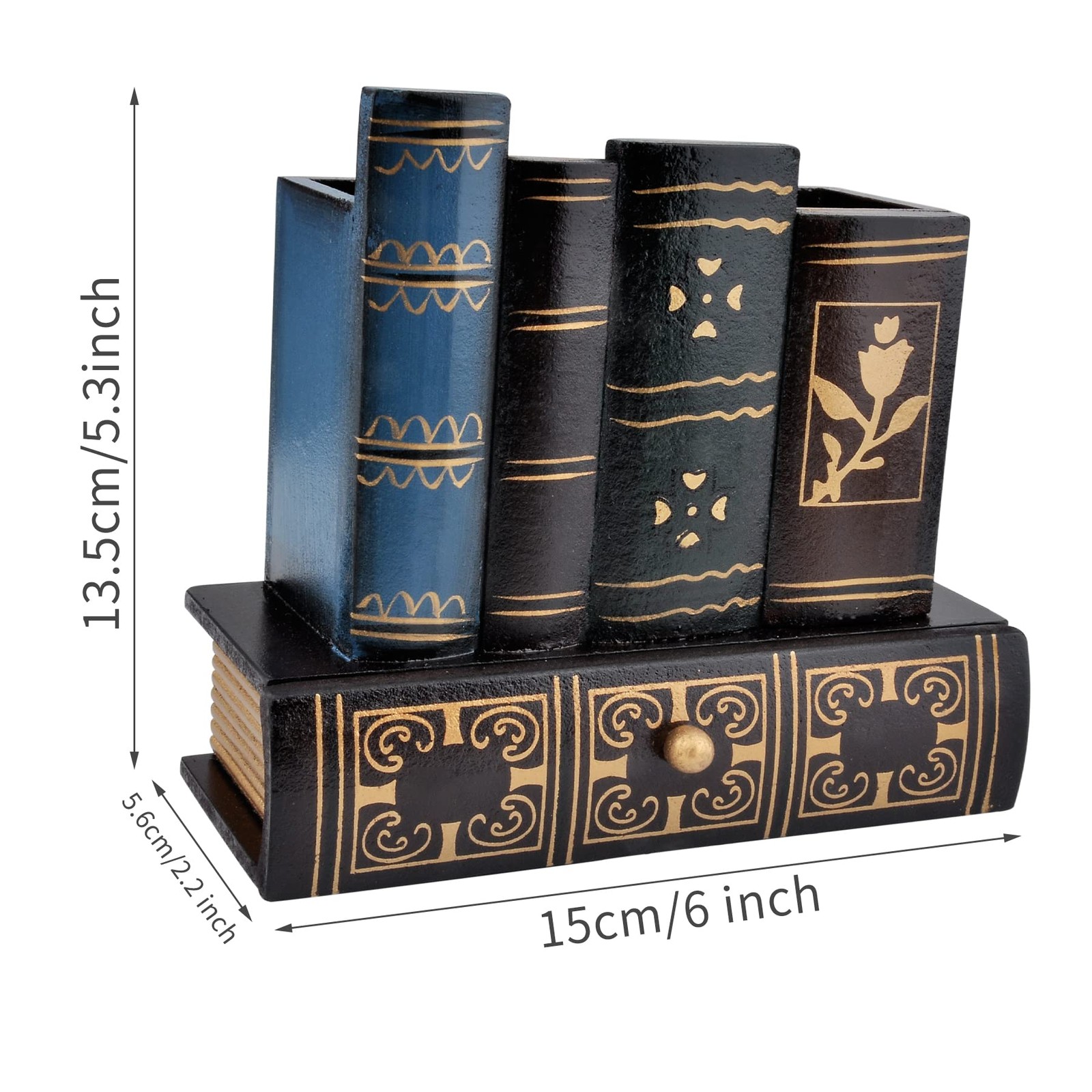 POWER UNICO FLOWER Vintage Book Pen Holder Retro Desk Organizer with 116