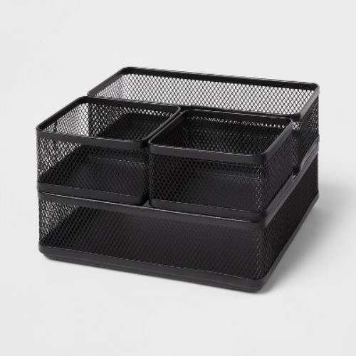 Mesh Desk Organizer Black – Brightroom: Steel Office Supplies & Desk Drawer
