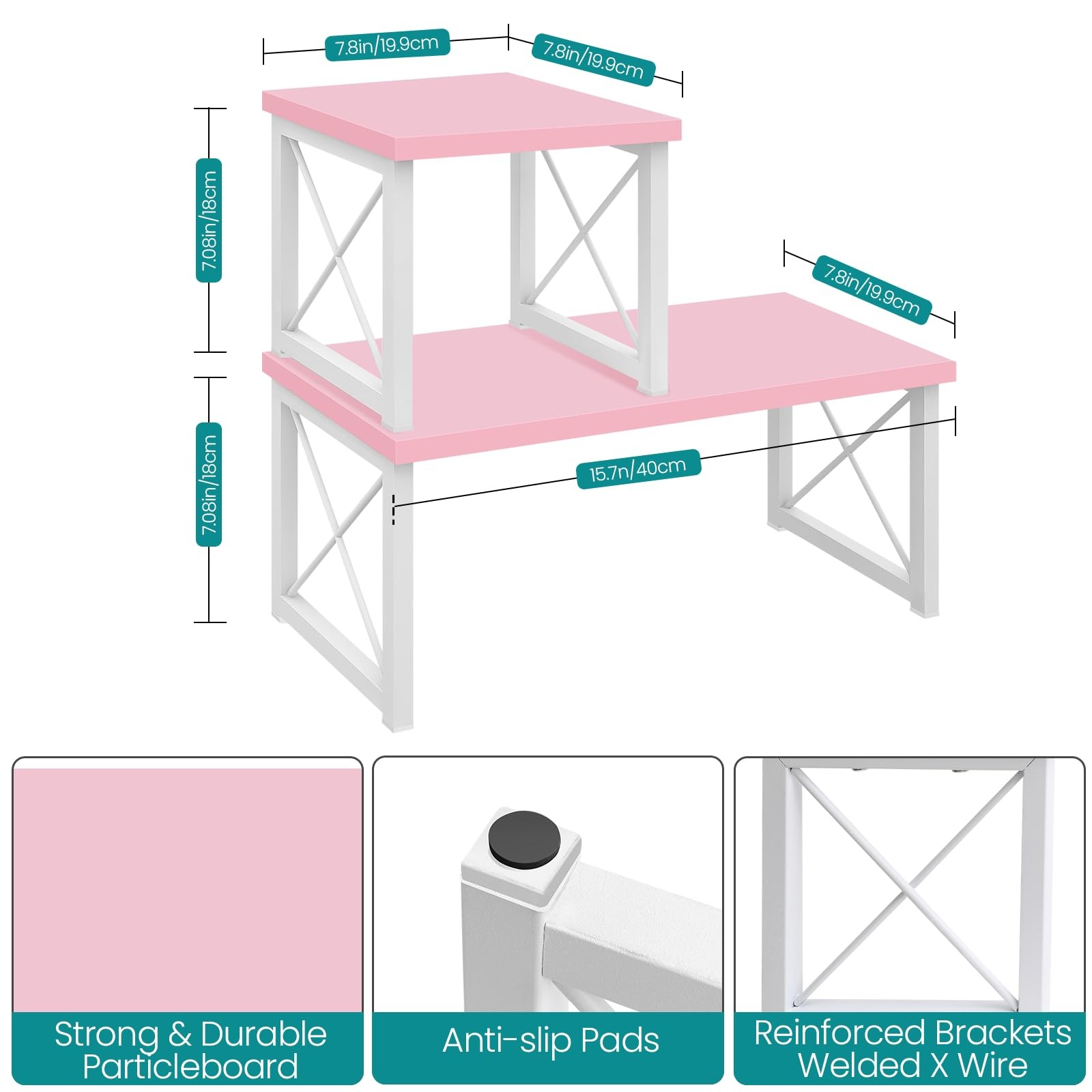 ELITEROO Desktop 15.7 inches (L) x 7.8 (W) x 7.6 (H), Pink