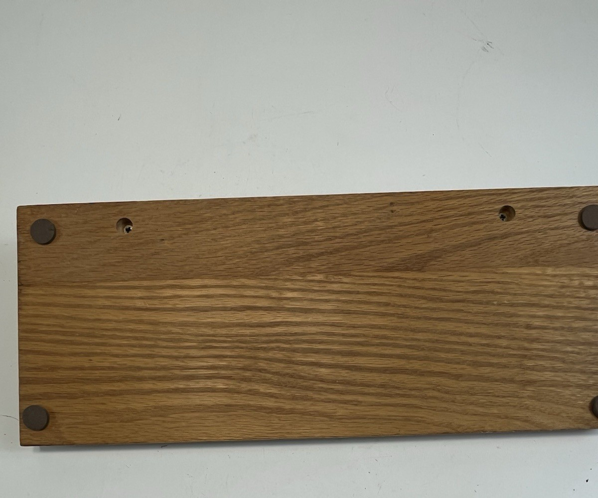 Wooden Desk Organizer 14″ x 8″ Oak Heavy MCM Business Cards Pencils Notes