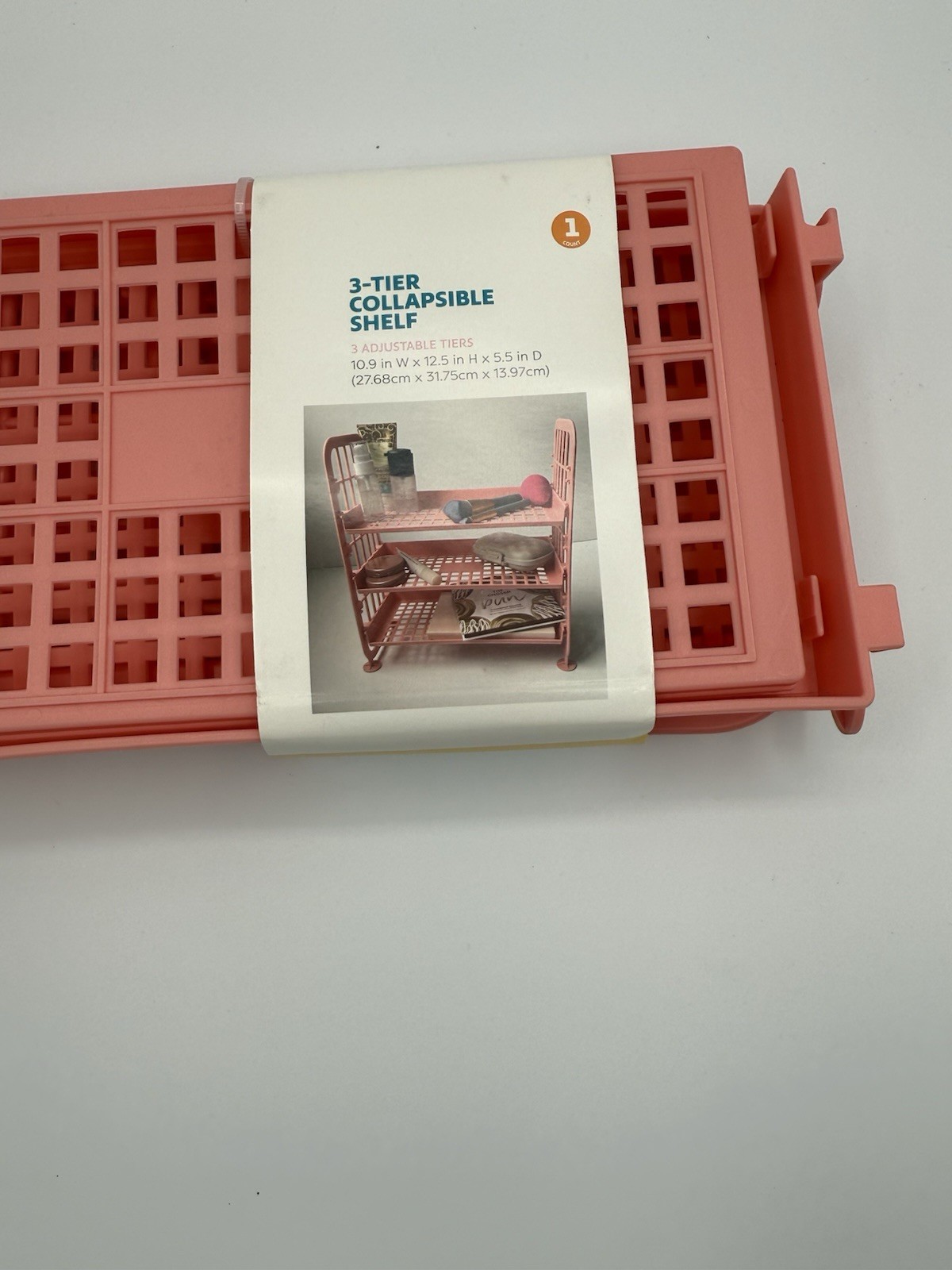 3 -Tier Pink Collapsible Shelves.