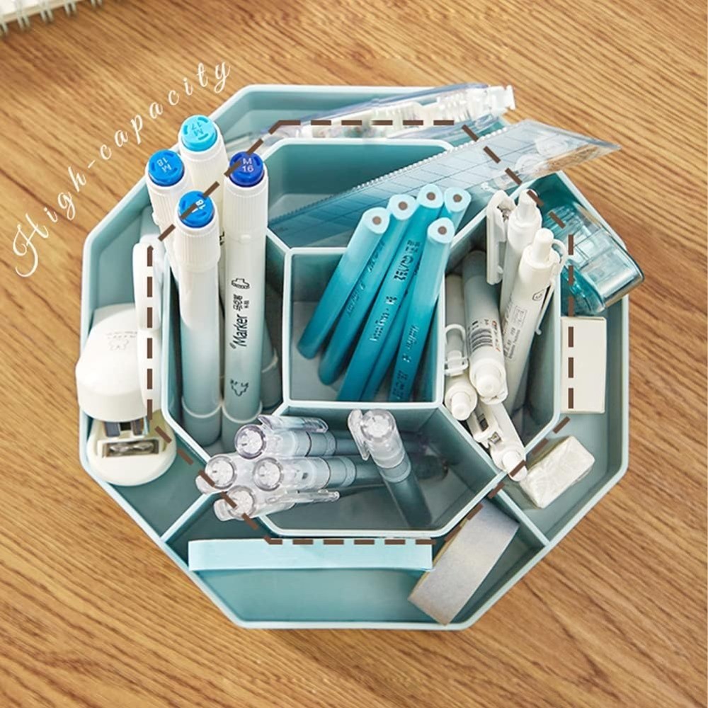 Rotating Art Supply Storage Organizer,Pencil Holder with 9 Compartment, Pen