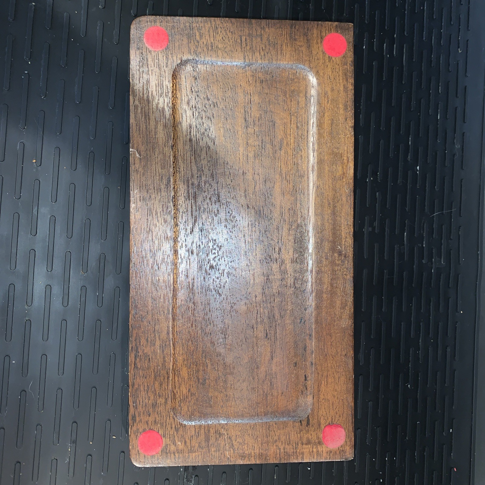 Vintage 1960s Wood Dresser Desk Valet Tray Organizer Wood Retro Industrial