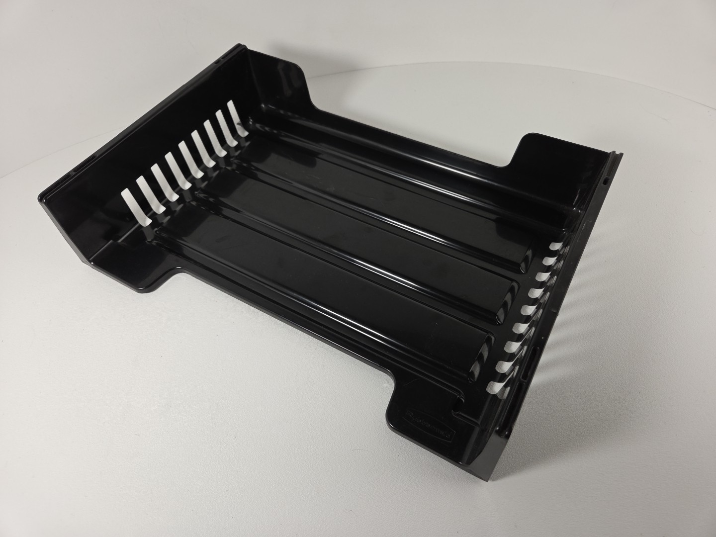 Lot Vtg Eldon (2) Rubbermaid (2) Stacking Plastic Letter Paper Tray Blk/Smoke