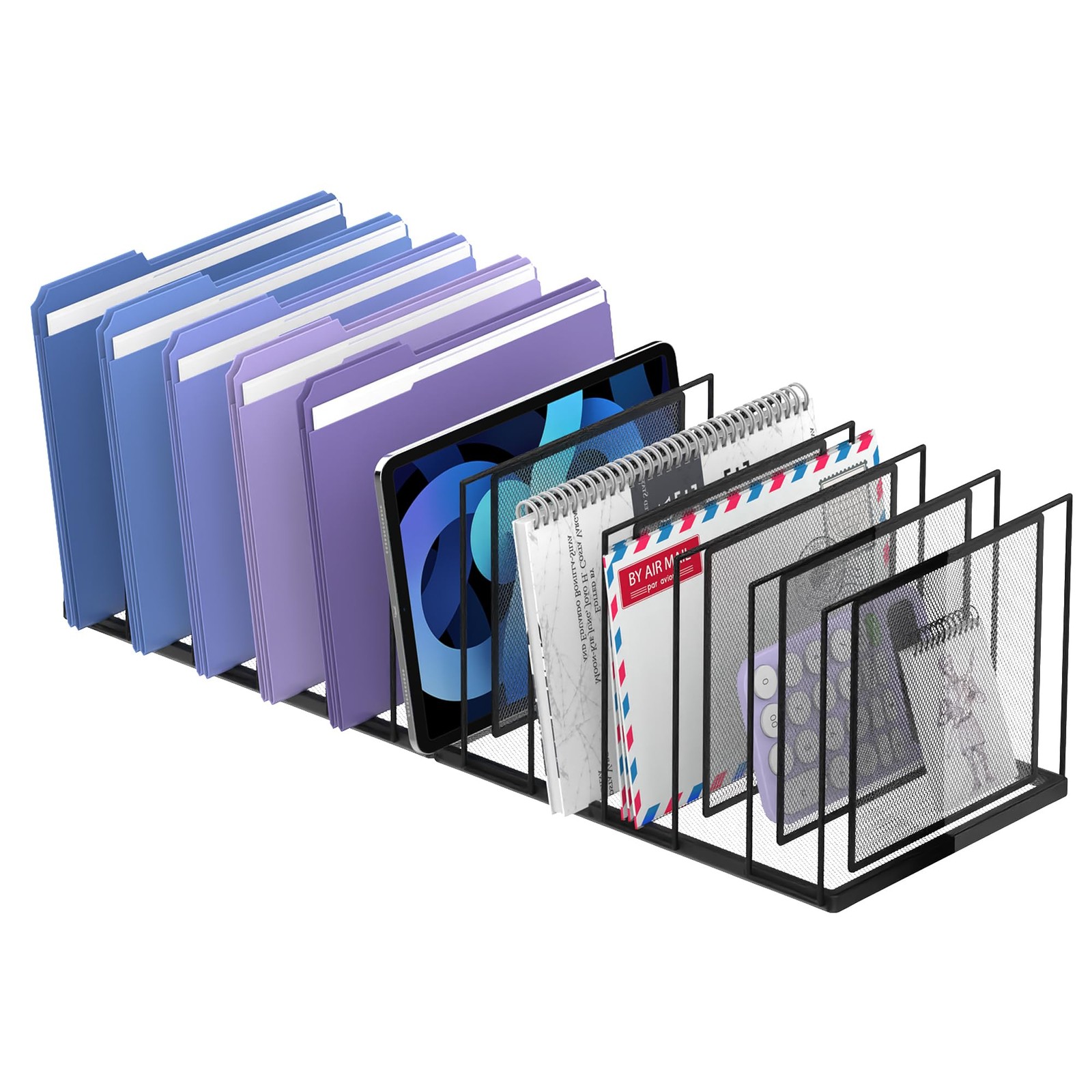 File Organizer for Desk, 11-Section Vertical File Sorter, Paper Holder Organi…