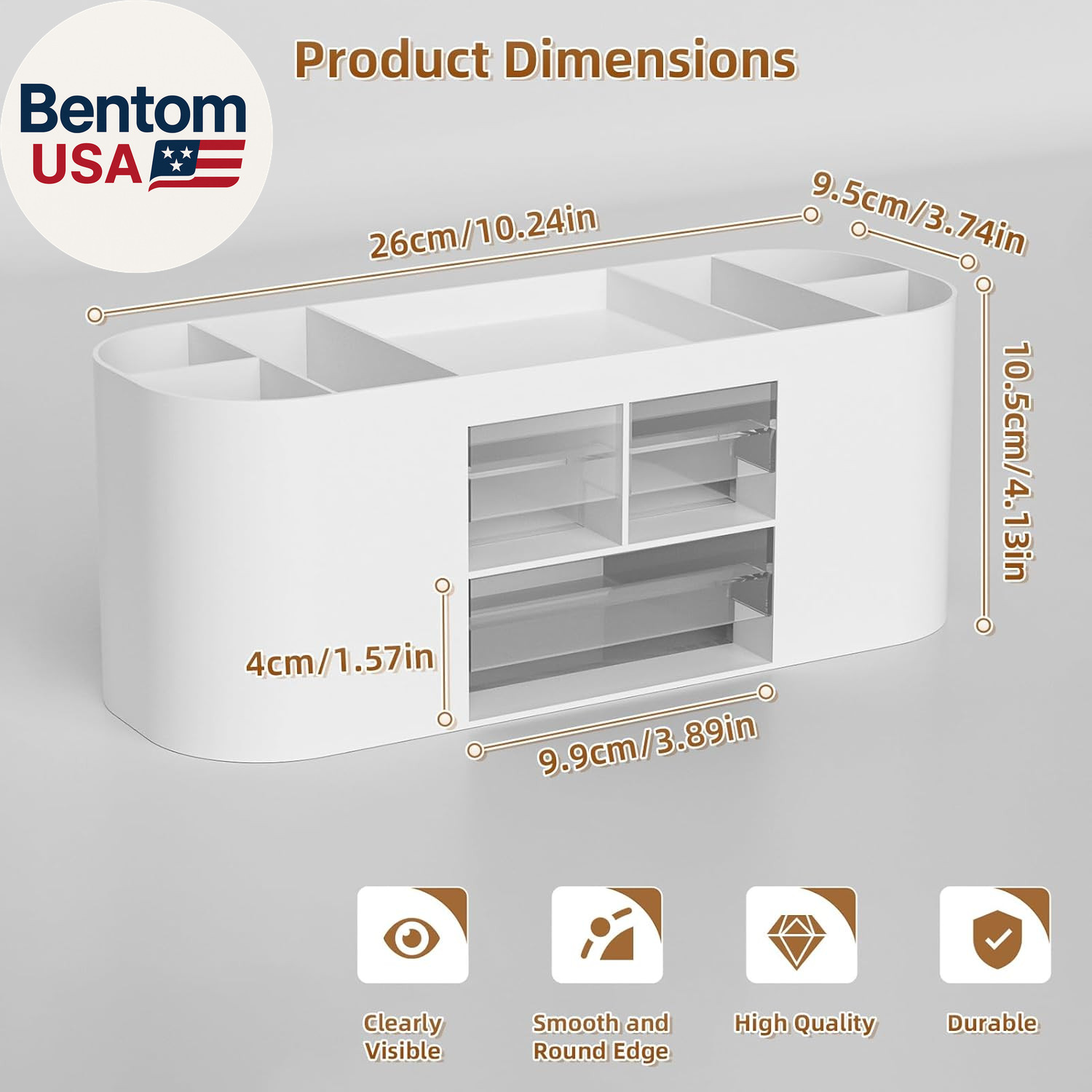 Desk Organizer Pen Holder for Desk with 3 Drawers, Multi-Functional Pencil Holde