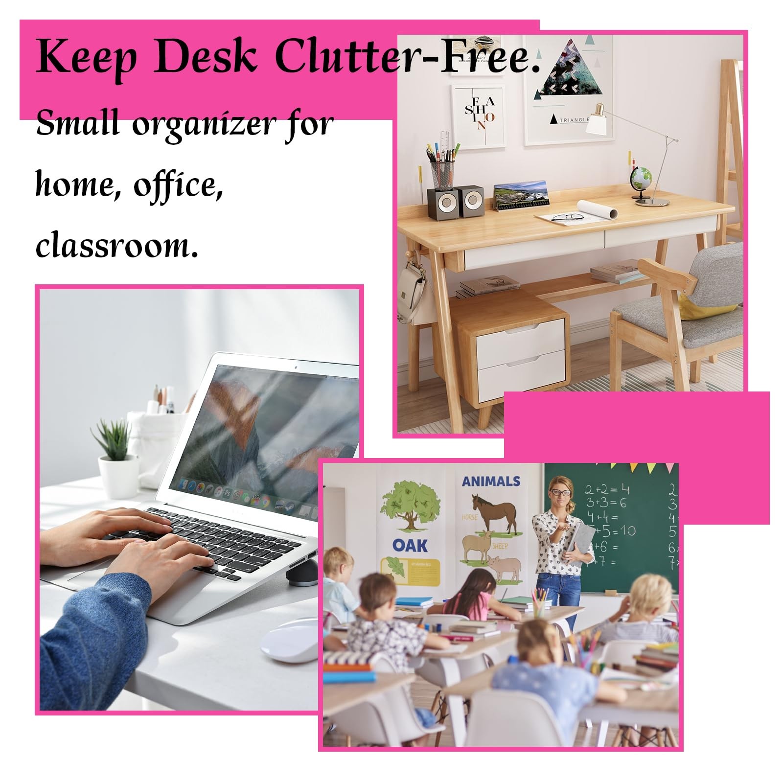 Small Drawer Organizer for Desk, 4.7″ x x 3.8″ Desktop Rose Red