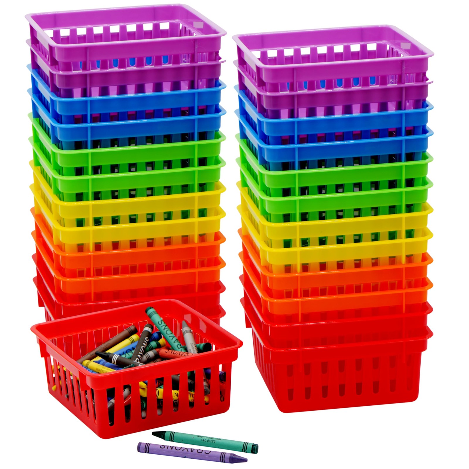 24 Pack Square Small Classroom Storage Baskets Organizer Bins for Desk