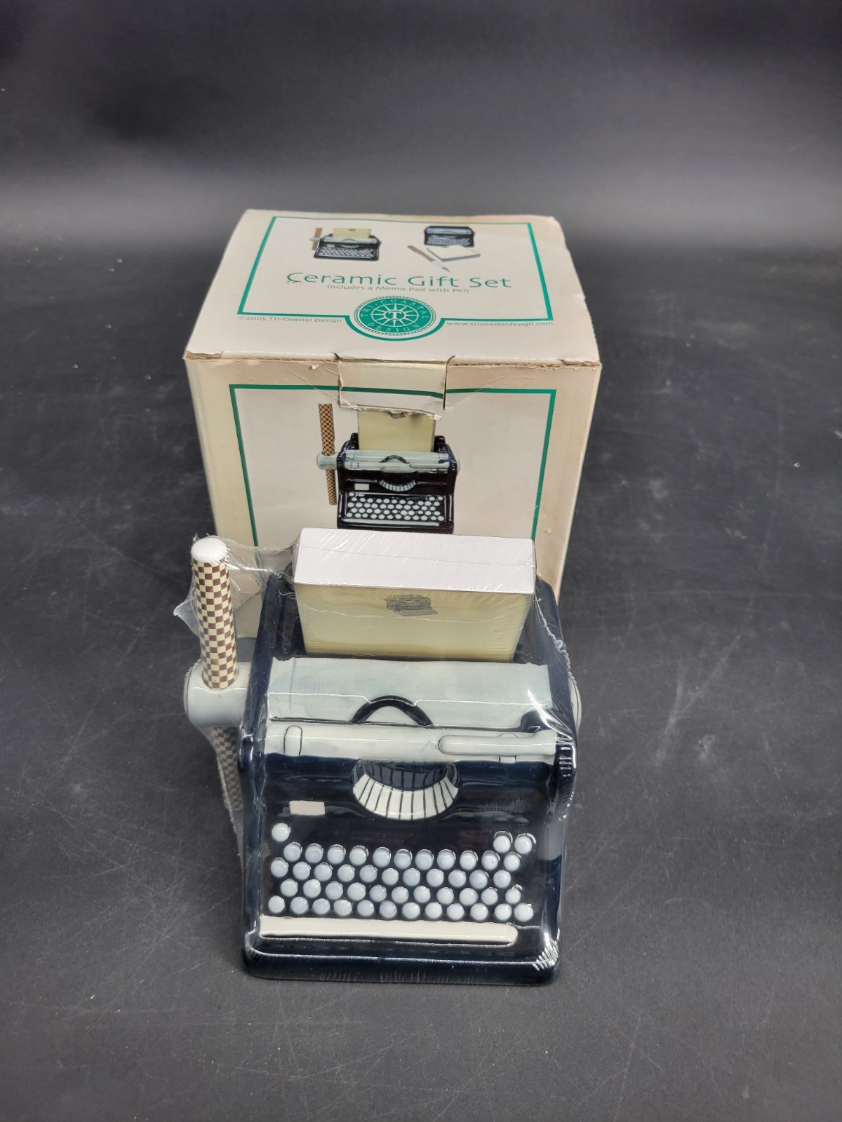 Vintage 2005 Typewriter Shape Ceramic Gift Set by Tri-Coastal Design -New In Box