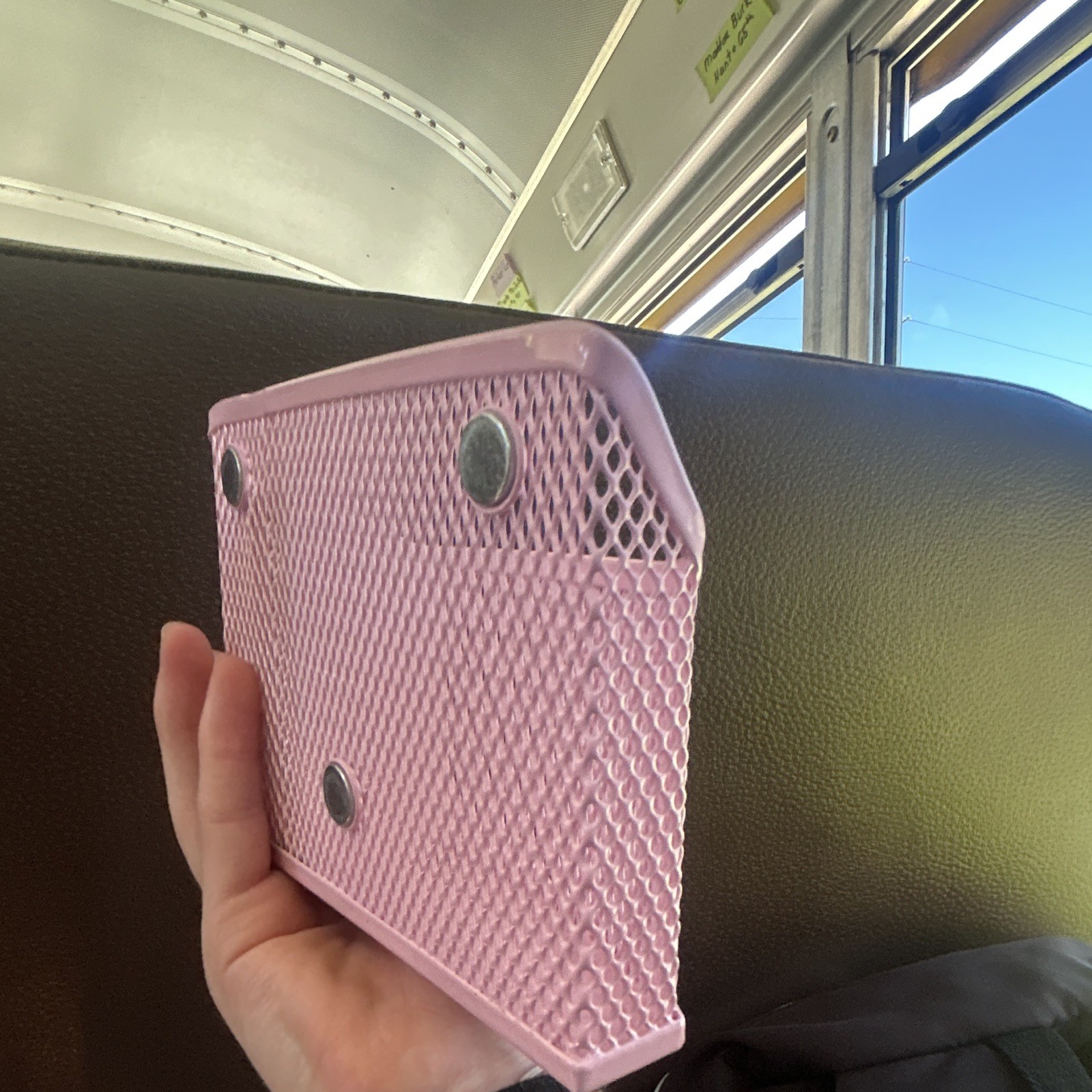 Pink Metal Mesh Magnetic Desktop Organizer Holder Storage Bin Desk Caddy