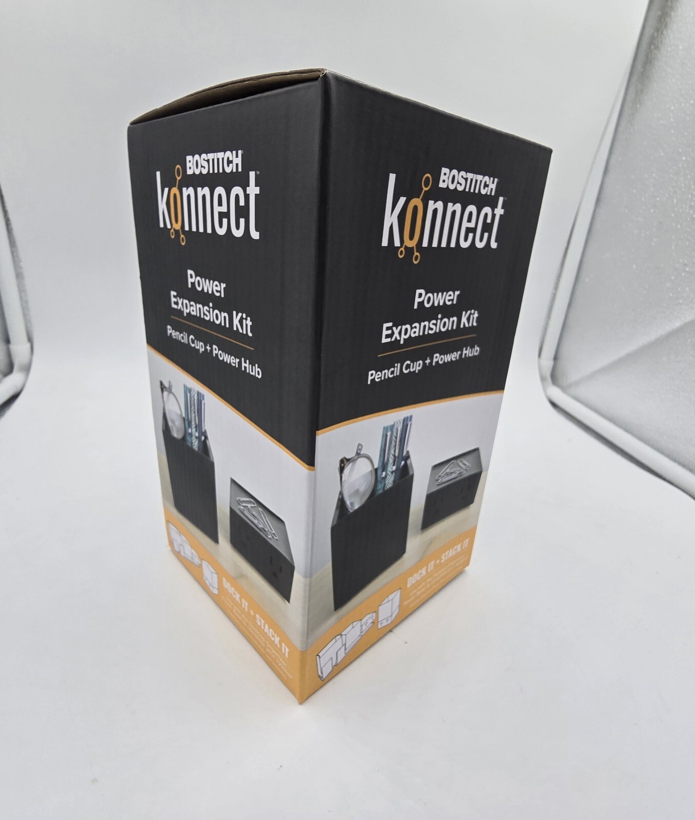 Bostitch Konnect Power Expansion Hub Desk Organizer, Pencil Cup – Black
