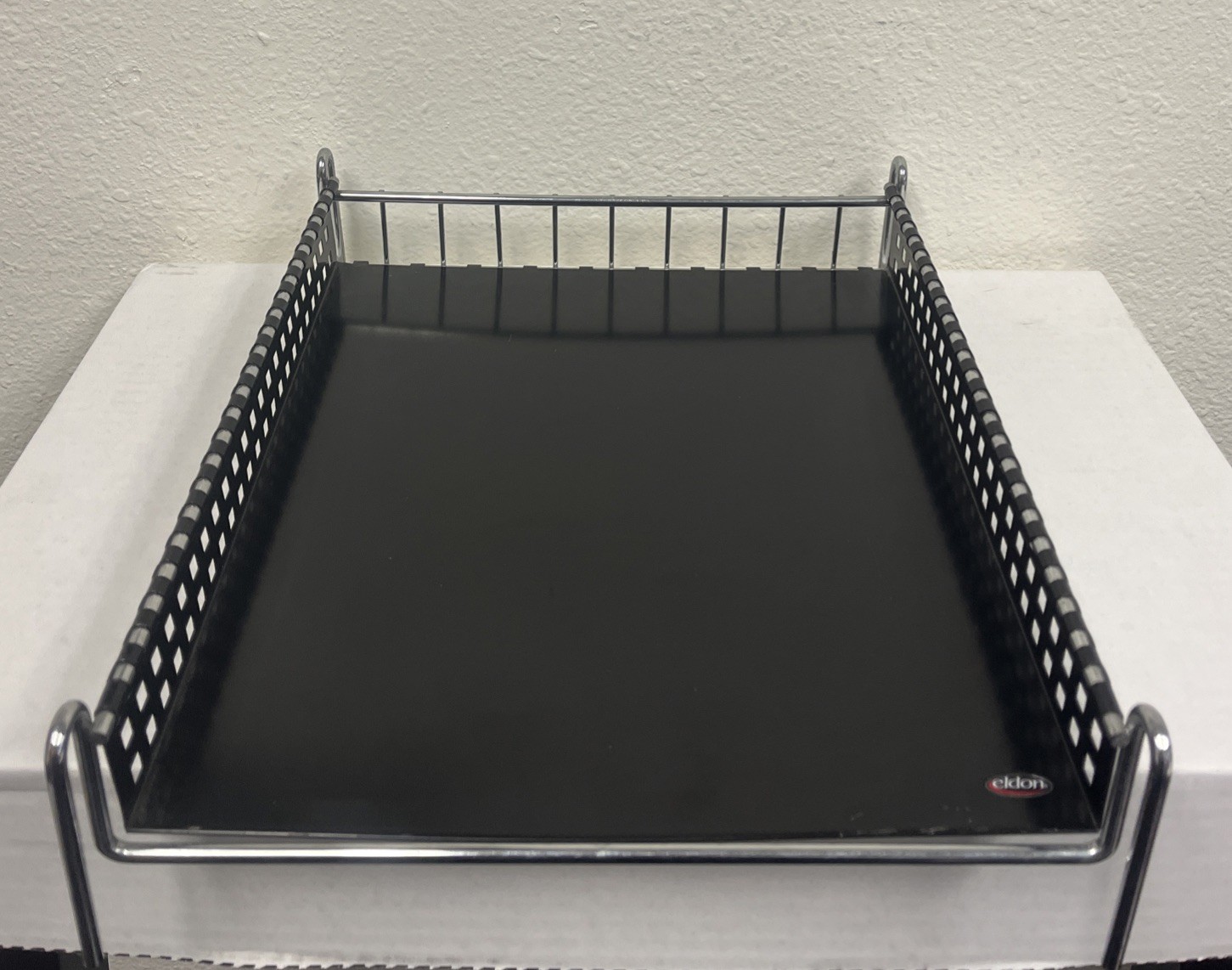 Eldon Office Desk Business Metal In Box Tray Black & Chrome