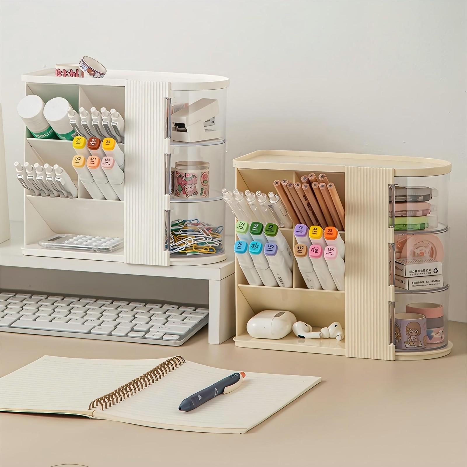 AevumTech Desk Organizer with Pen Pencil Holder for Desk, White