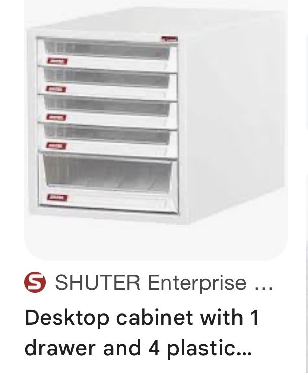 Shuter B4V-105P B4 Paper Parts Organizer 5 Drawer Metal Cabinet 12” X 12” X 16.5