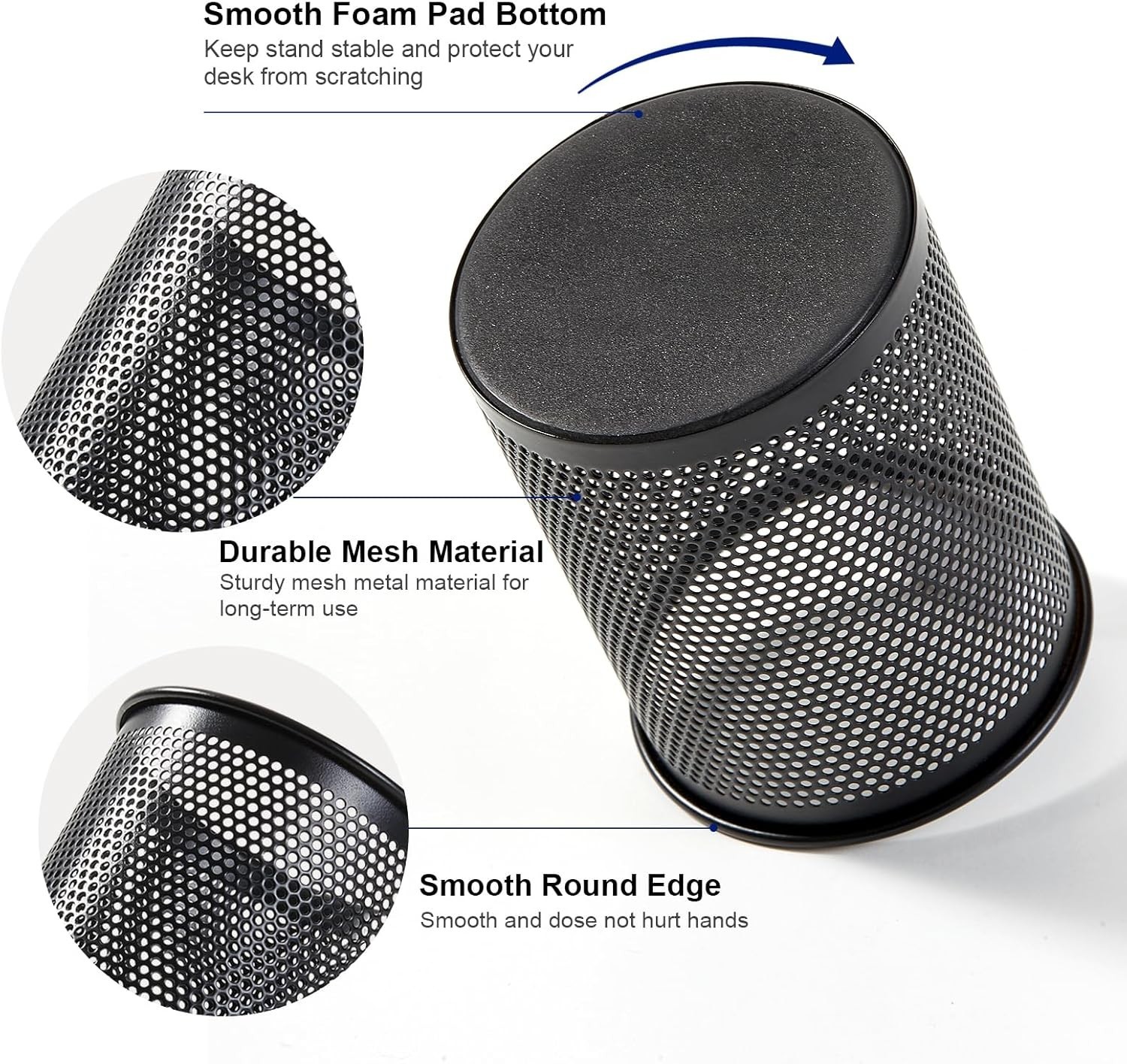 Lightweight Round Pencil Holder with Non-Slip Base – Ideal for Home & Office