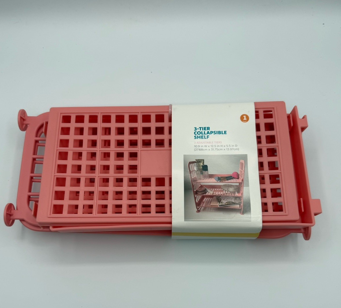 3 -Tier Pink Collapsible Shelves.